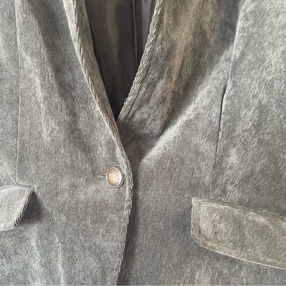 Dressbarn olive green corduroy blazer with pockets size Large western - Picture 7 of 7